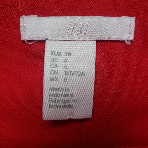 Red paperbag straight leg pants - Picture 5 of 6